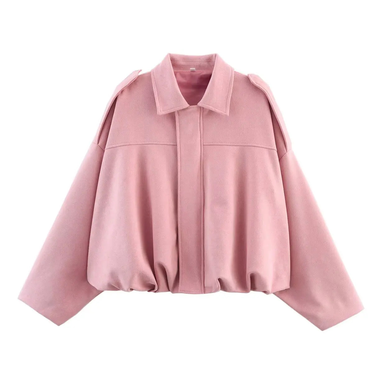 Women's Oversized Suede Bomber Coat – Chic Zipper Jacket, Spring Streetwear Fashion