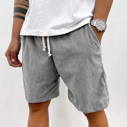 **Men's Vintage Corduroy Drawstring Shorts – Relaxed Fit for Everyday Comfort**