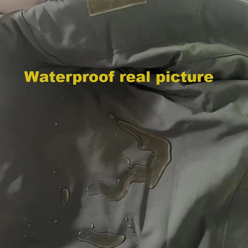 Men's Fleece-Lined Tactical Jacket – Waterproof Cargo Windbreaker for Outdoor, Trekking & Cold Weather