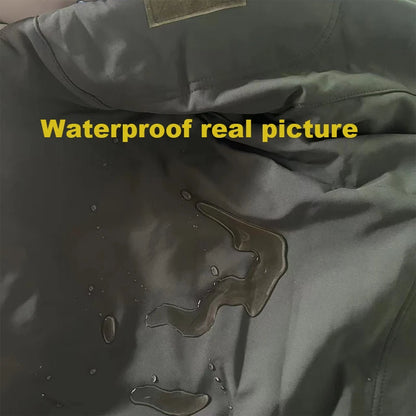 Men's Fleece-Lined Tactical Jacket – Waterproof Cargo Windbreaker for Outdoor, Trekking & Cold Weather
