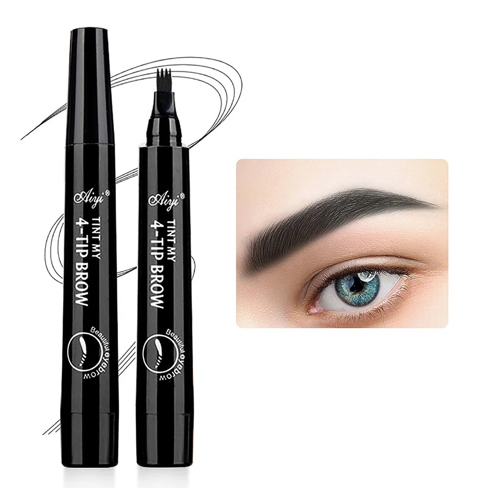 Waterproof Microblading Eyebrow Pencil – 4-Tip Fork Design for Natural, Long-Lasting Definition, 5 Shades