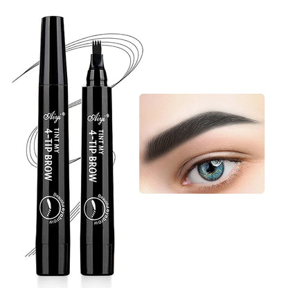 Waterproof Microblading Eyebrow Pencil – 4-Tip Fork Design for Natural, Long-Lasting Definition, 5 Shades
