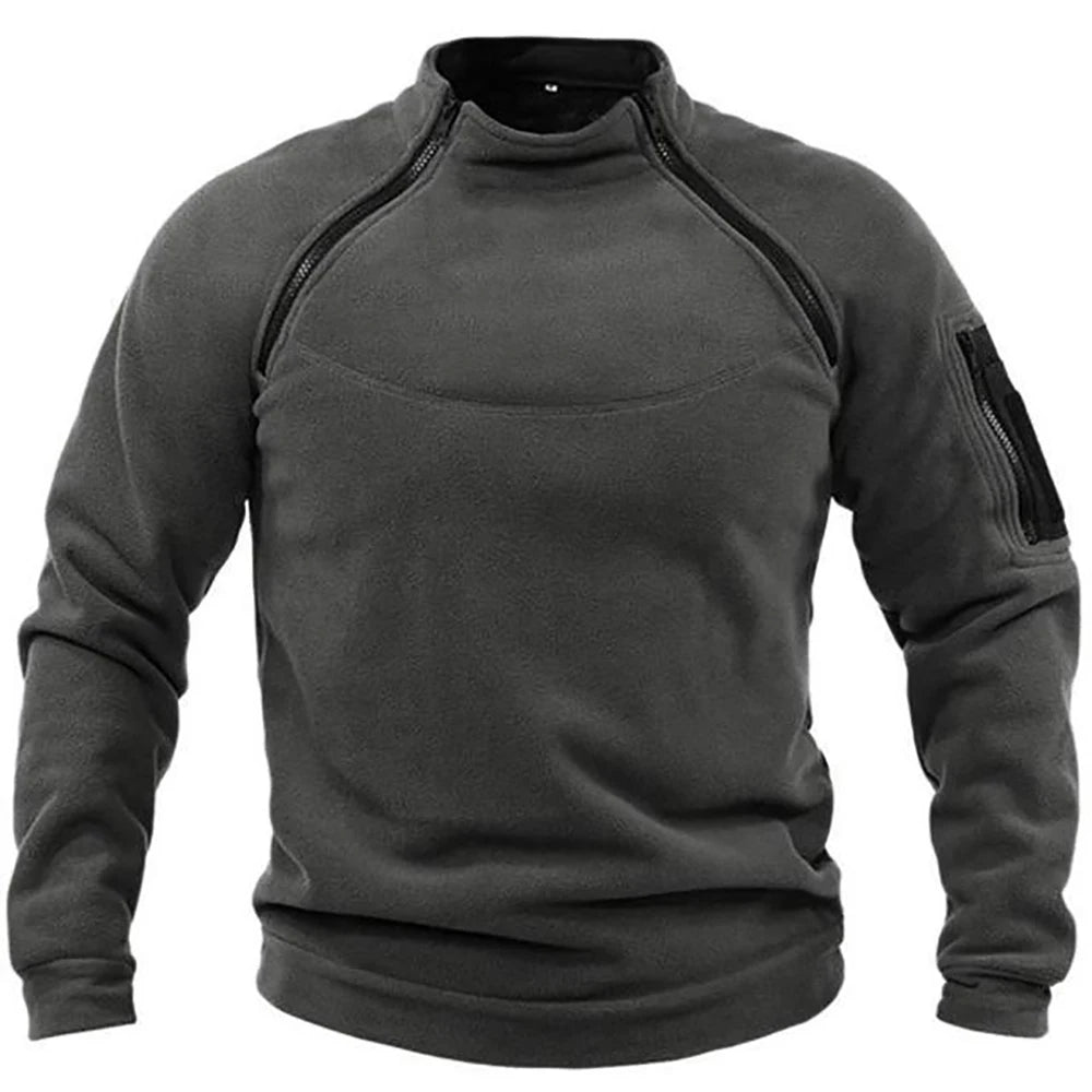 Men's Military-Style Tactical Hoodie – Fleece-Lined Windproof Pullover for Outdoor & Army Style
