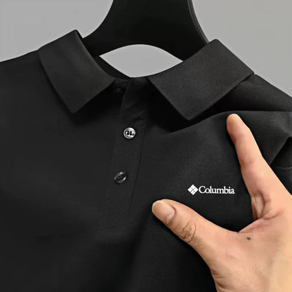 Men's Premium Embroidered Polo Shirt – Solid Color Short Sleeve Casual Shirt for Summer Comfort