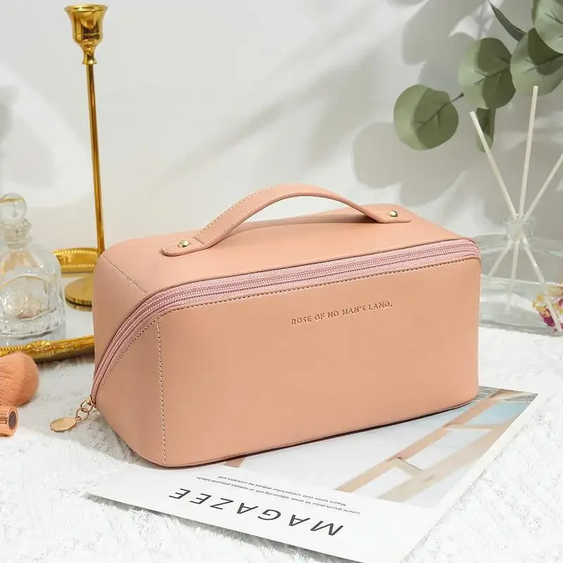 Luxury Women's Makeup Bag – Zippered Travel Cosmetic Organizer & Toiletry Pouch