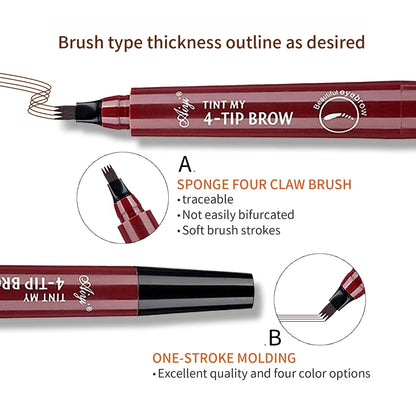 Waterproof Microblading Eyebrow Pencil – 4-Tip Fork Design for Natural, Long-Lasting Definition, 5 Shades
