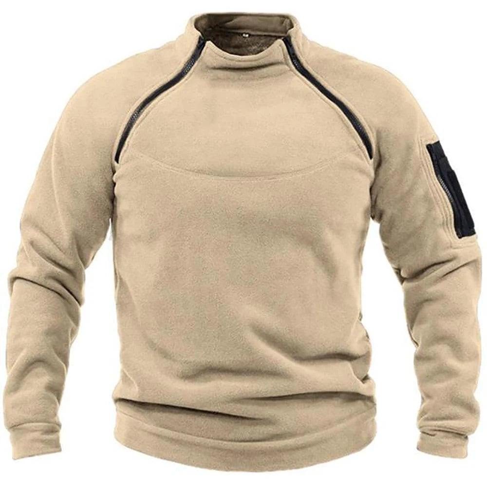 Men's Military-Style Tactical Hoodie – Fleece-Lined Windproof Pullover for Outdoor & Army Style