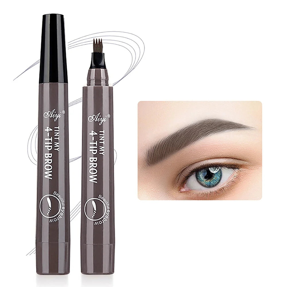 Waterproof Microblading Eyebrow Pencil – 4-Tip Fork Design for Natural, Long-Lasting Definition, 5 Shades
