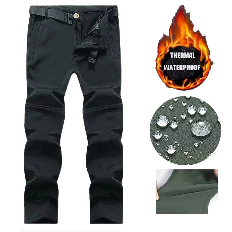 Men's Fleece-Lined Tactical Jacket – Waterproof Cargo Windbreaker for Outdoor, Trekking & Cold Weather