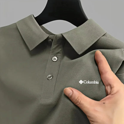 Men's Premium Embroidered Polo Shirt – Solid Color Short Sleeve Casual Shirt for Summer Comfort