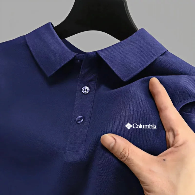 Men's Premium Embroidered Polo Shirt – Solid Color Short Sleeve Casual Shirt for Summer Comfort