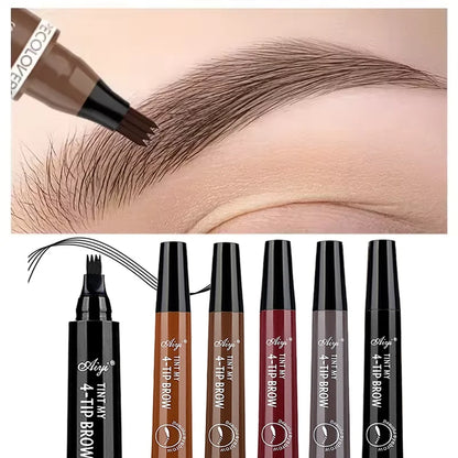 Waterproof Microblading Eyebrow Pencil – 4-Tip Fork Design for Natural, Long-Lasting Definition, 5 Shades