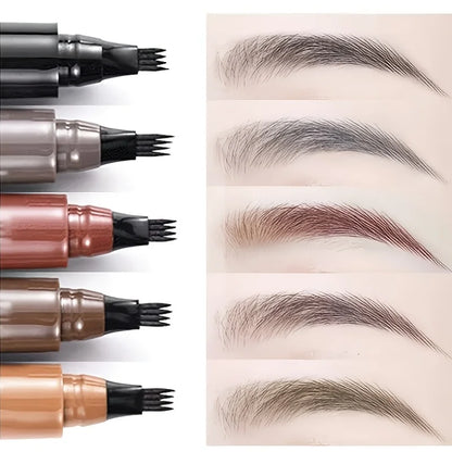 Waterproof Microblading Eyebrow Pencil – 4-Tip Fork Design for Natural, Long-Lasting Definition, 5 Shades