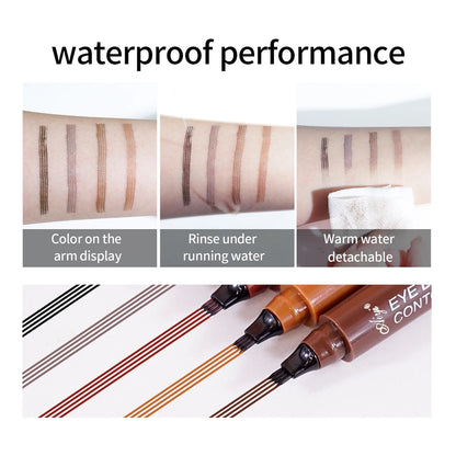 Waterproof Microblading Eyebrow Pencil – 4-Tip Fork Design for Natural, Long-Lasting Definition, 5 Shades