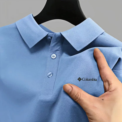 Men's Premium Embroidered Polo Shirt – Solid Color Short Sleeve Casual Shirt for Summer Comfort