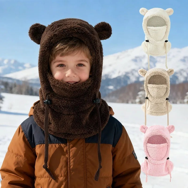 Kids Winter Hat and Scarf Set – Warm Windproof Face Cover with Ear Protection for Boys and Girls Ages 3-10