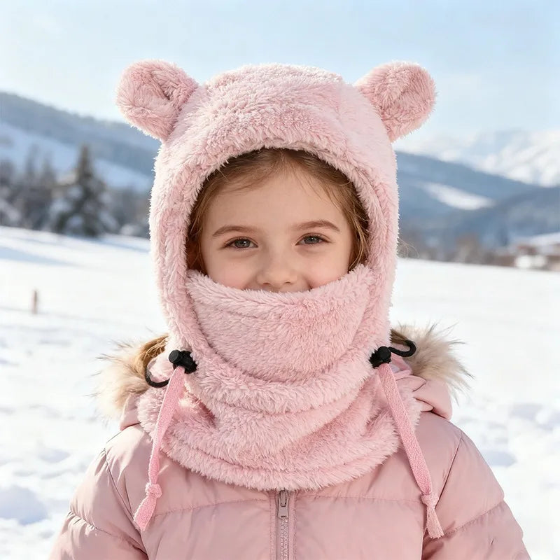 Kids Winter Hat and Scarf Set – Warm Windproof Face Cover with Ear Protection for Boys and Girls Ages 3-10