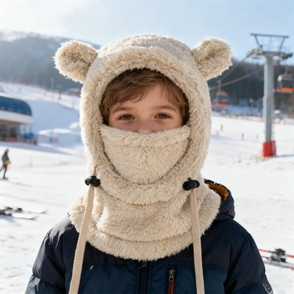 Kids Winter Hat and Scarf Set – Warm Windproof Face Cover with Ear Protection for Boys and Girls Ages 3-10