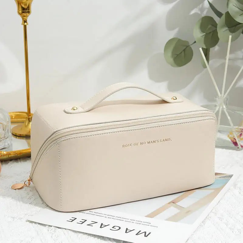 Luxury Women's Makeup Bag – Zippered Travel Cosmetic Organizer & Toiletry Pouch