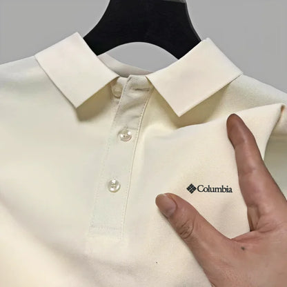 Men's Premium Embroidered Polo Shirt – Solid Color Short Sleeve Casual Shirt for Summer Comfort