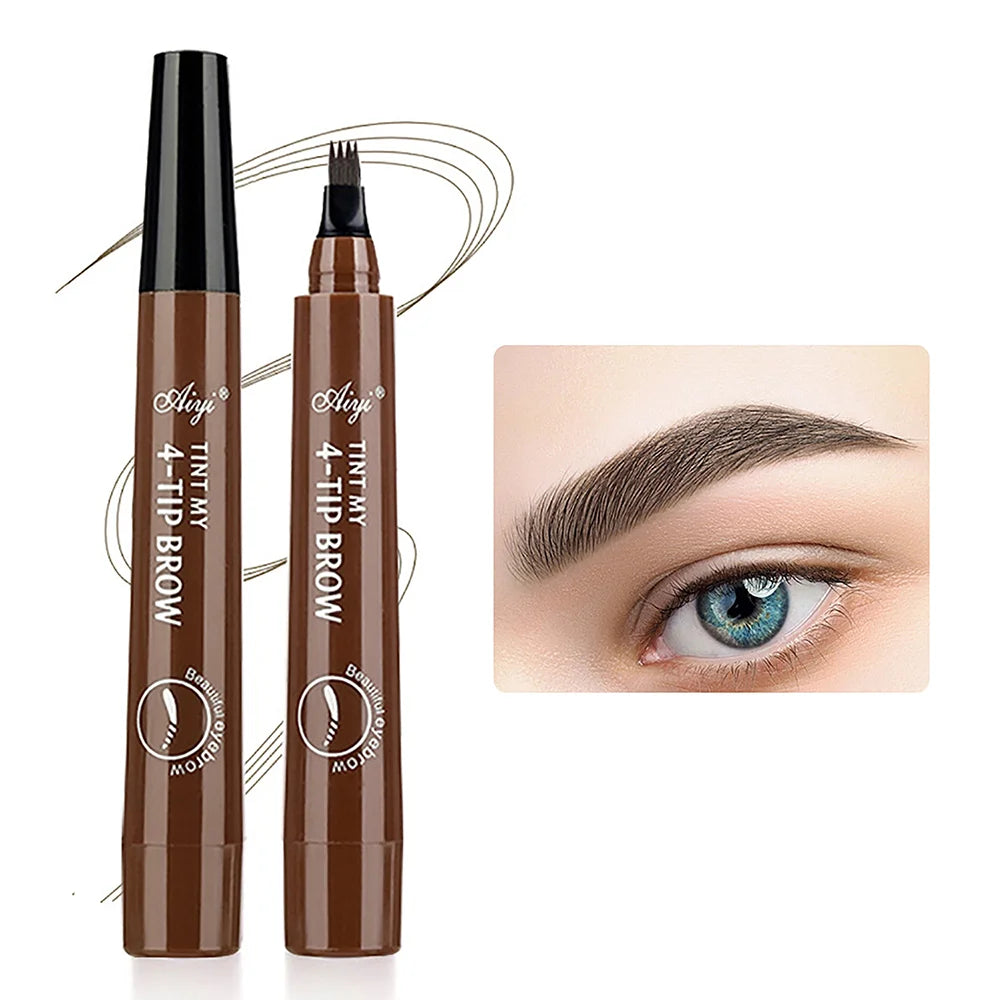 Waterproof Microblading Eyebrow Pencil – 4-Tip Fork Design for Natural, Long-Lasting Definition, 5 Shades