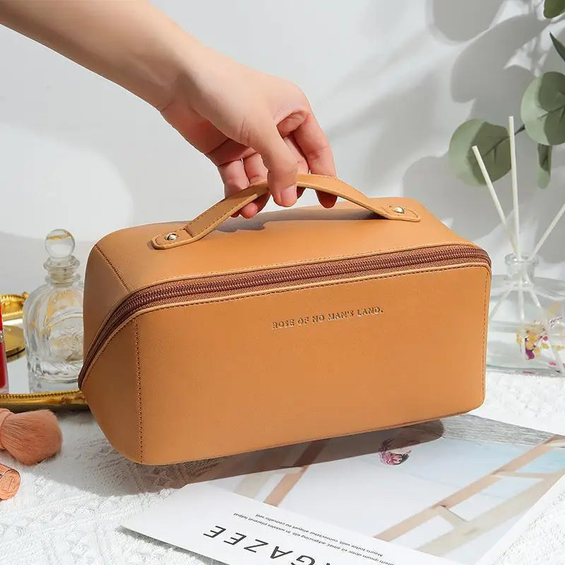 Luxury Women's Makeup Bag – Zippered Travel Cosmetic Organizer & Toiletry Pouch