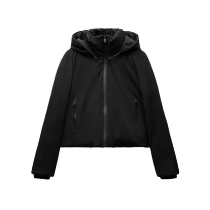 ETJ 2025 Autumn/Winter New  women's short imitation wind waterproof hooded thick warm cotton jacket Outdoor coat 4749703