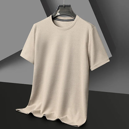 Men's Waffle Knit T-Shirt – Short Sleeve Crew Neck Casual Top for Summer Everyday Wear