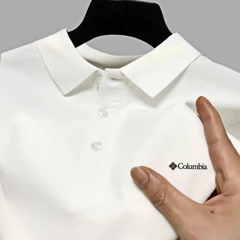 Men's Premium Embroidered Polo Shirt – Solid Color Short Sleeve Casual Shirt for Summer Comfort