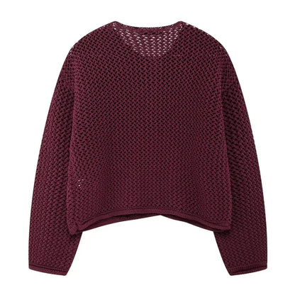 HXAO Knitted Sweater Cardigan For Women Autumn Long Sleeve Cropped Cardigans Ladies Outerwears Winter Button Knit Sweater