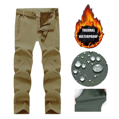 Men's Fleece-Lined Tactical Jacket – Waterproof Cargo Windbreaker for Outdoor, Trekking & Cold Weather