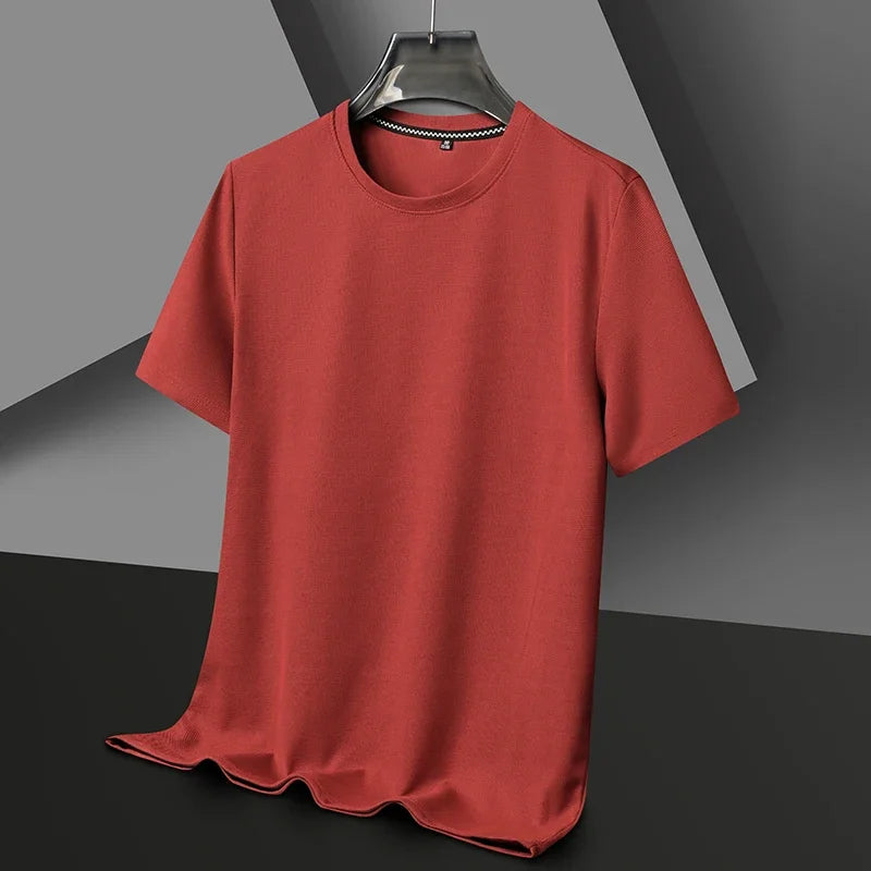 Men's Waffle Knit T-Shirt – Short Sleeve Crew Neck Casual Top for Summer Everyday Wear