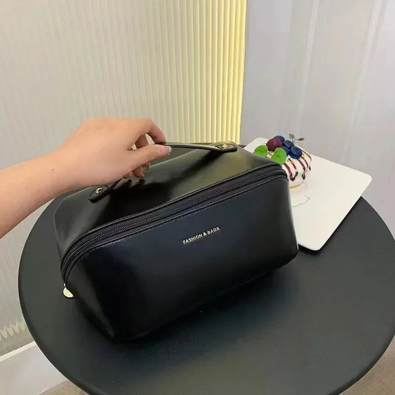 Luxury Women's Makeup Bag – Zippered Travel Cosmetic Organizer & Toiletry Pouch