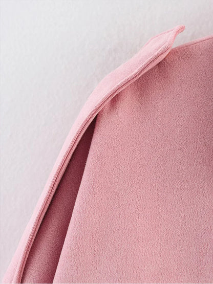 Women's Oversized Suede Bomber Coat – Chic Zipper Jacket, Spring Streetwear Fashion