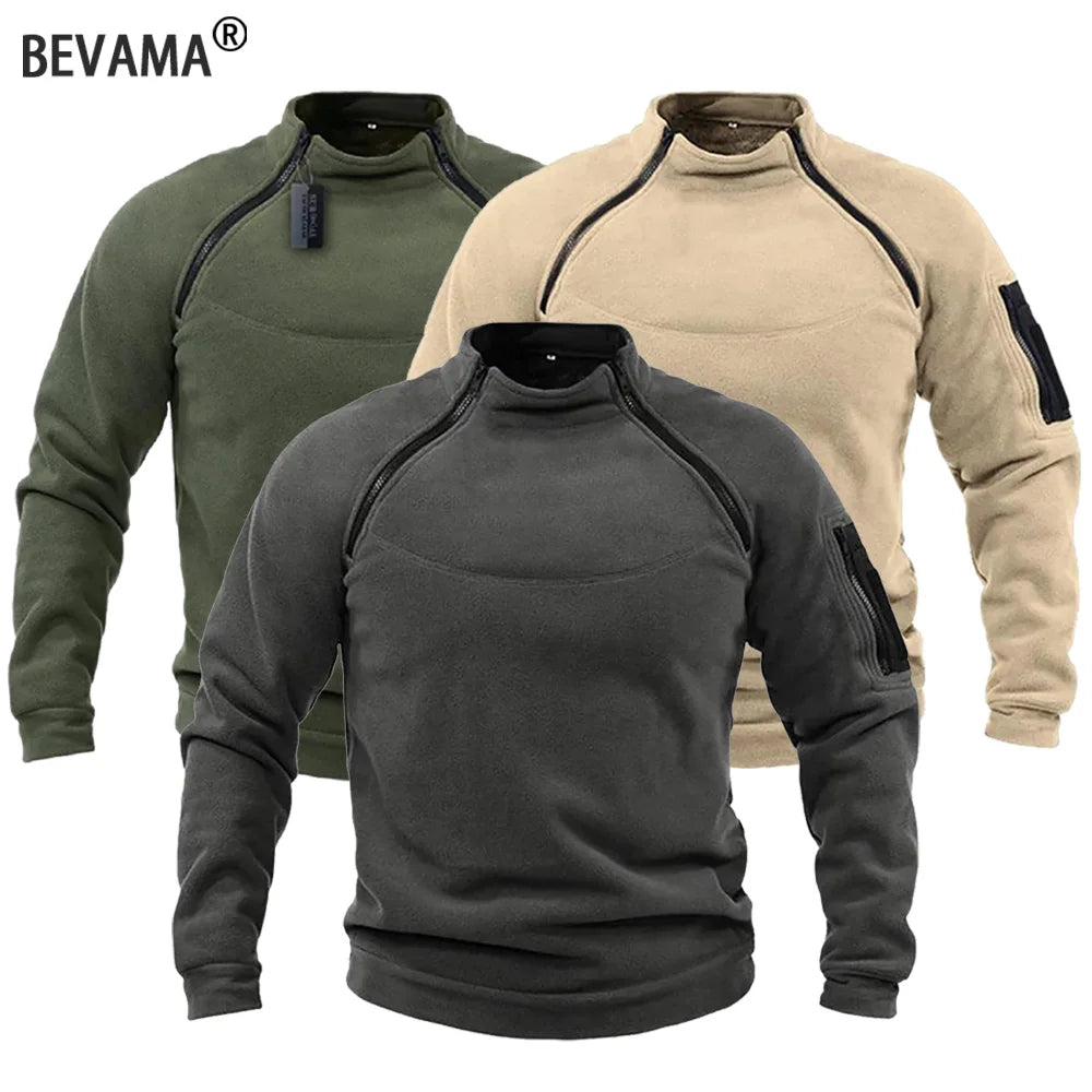 Men's Military-Style Tactical Hoodie – Fleece-Lined Windproof Pullover for Outdoor & Army Style