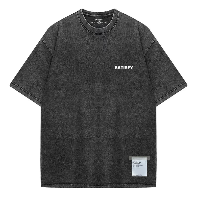 Men's Vintage Distressed Cotton Graphic T-Shirt – Relaxed Fit Crew Neck Short Sleeve Casual Tee