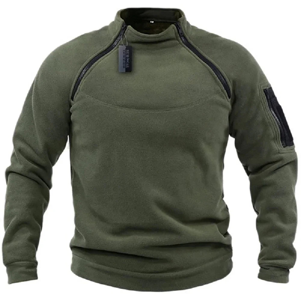Men's Military-Style Tactical Hoodie – Fleece-Lined Windproof Pullover for Outdoor & Army Style