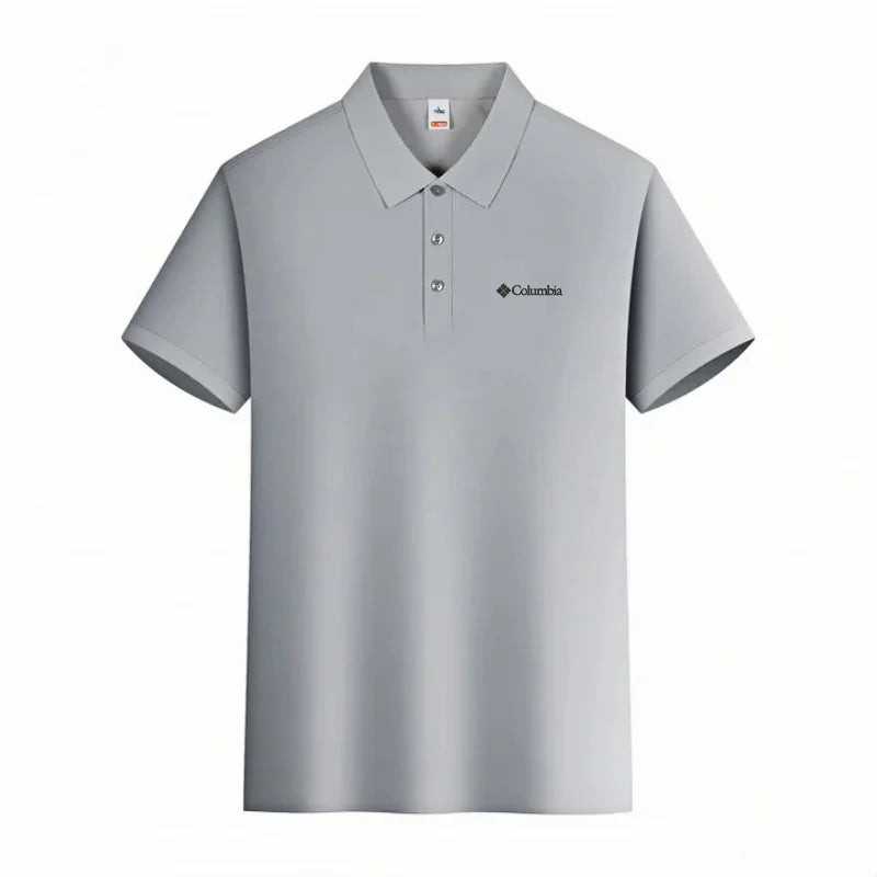 Men's Premium Embroidered Polo Shirt – Solid Color Short Sleeve Casual Shirt for Summer Comfort