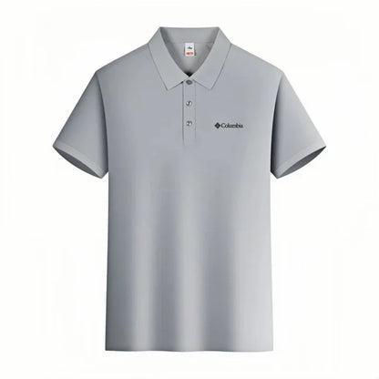 Men's Premium Embroidered Polo Shirt – Solid Color Short Sleeve Casual Shirt for Summer Comfort