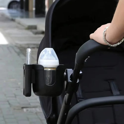Universal Stroller Cup Holder – Anti-Slip Baby Pram Bottle Holder with Phone Holder for Parents