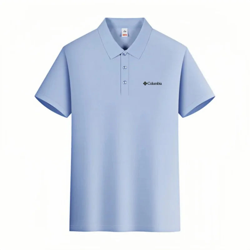Men's Premium Embroidered Polo Shirt – Solid Color Short Sleeve Casual Shirt for Summer Comfort