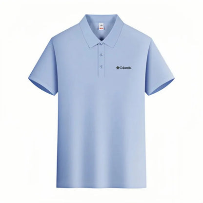 Men's Premium Embroidered Polo Shirt – Solid Color Short Sleeve Casual Shirt for Summer Comfort