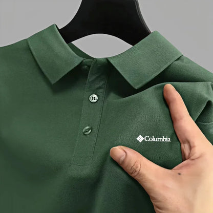 Men's Premium Embroidered Polo Shirt – Solid Color Short Sleeve Casual Shirt for Summer Comfort